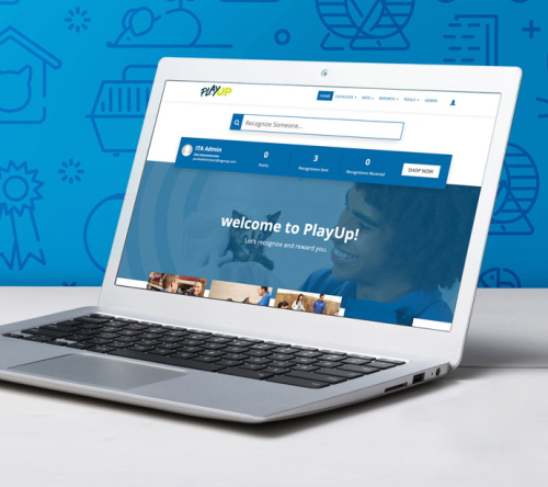 employee recognition platform on laptop